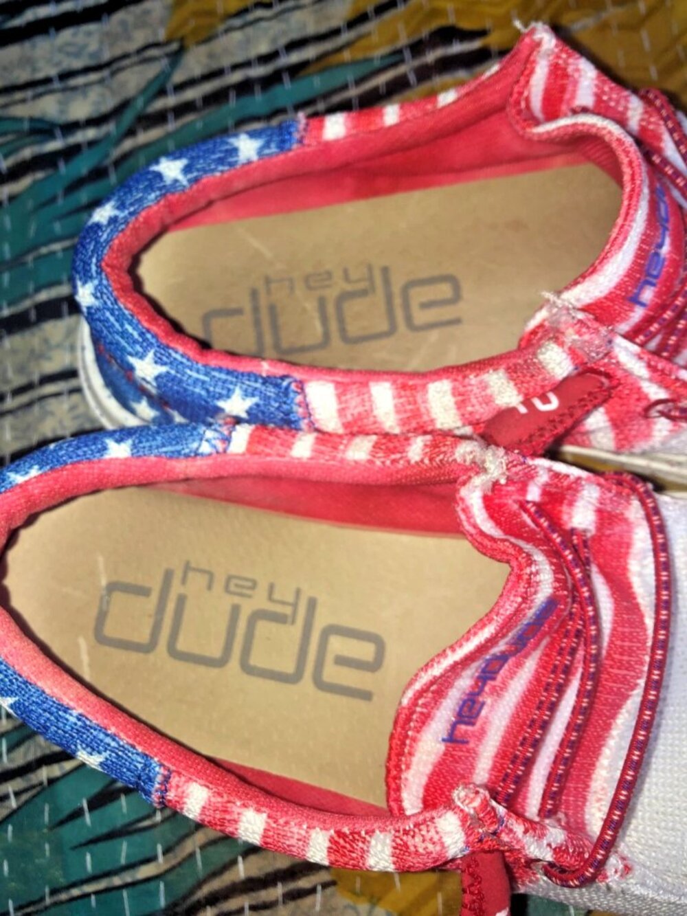 Hey Dude Wendy Sox Patriotic American Flag Shoes Women's Size 6 Slip-On Loafer - Picture 7 of 9